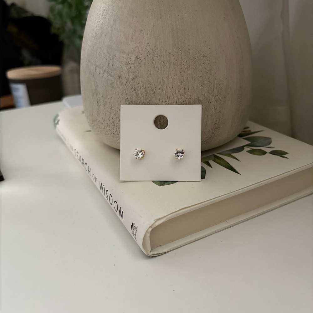 Gold Heart Shaped Studs